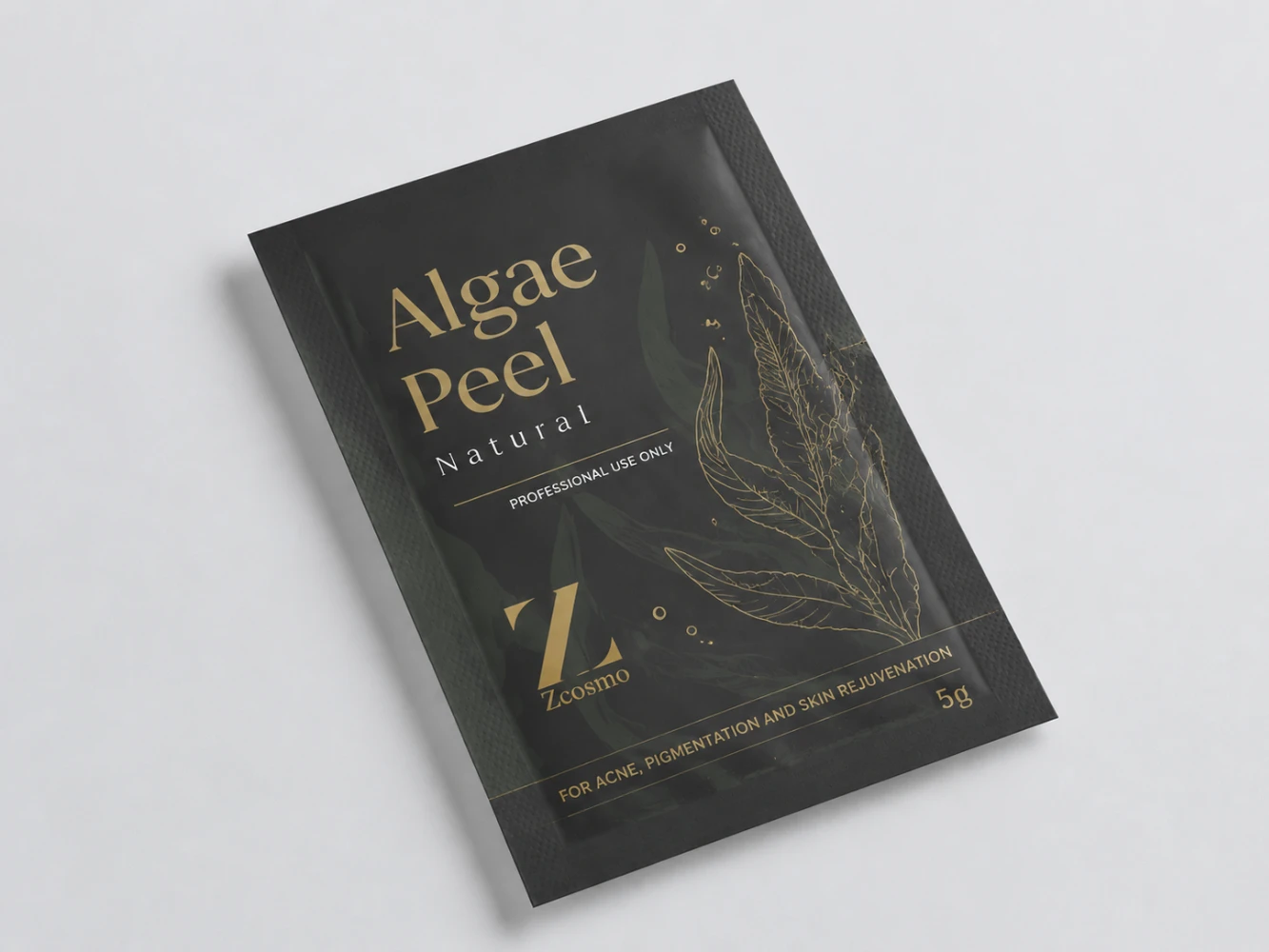 Matte lamination finish on flat pouch — understated elegant surface for premium packaging
