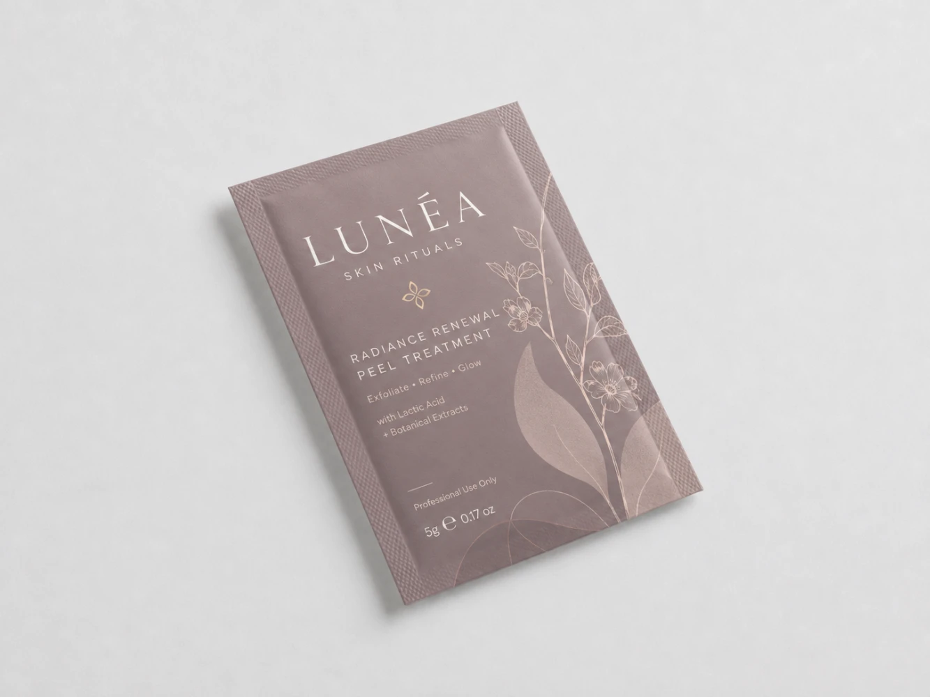 Soft touch coating finish on flat pouch — velvety texture for premium sachet packaging