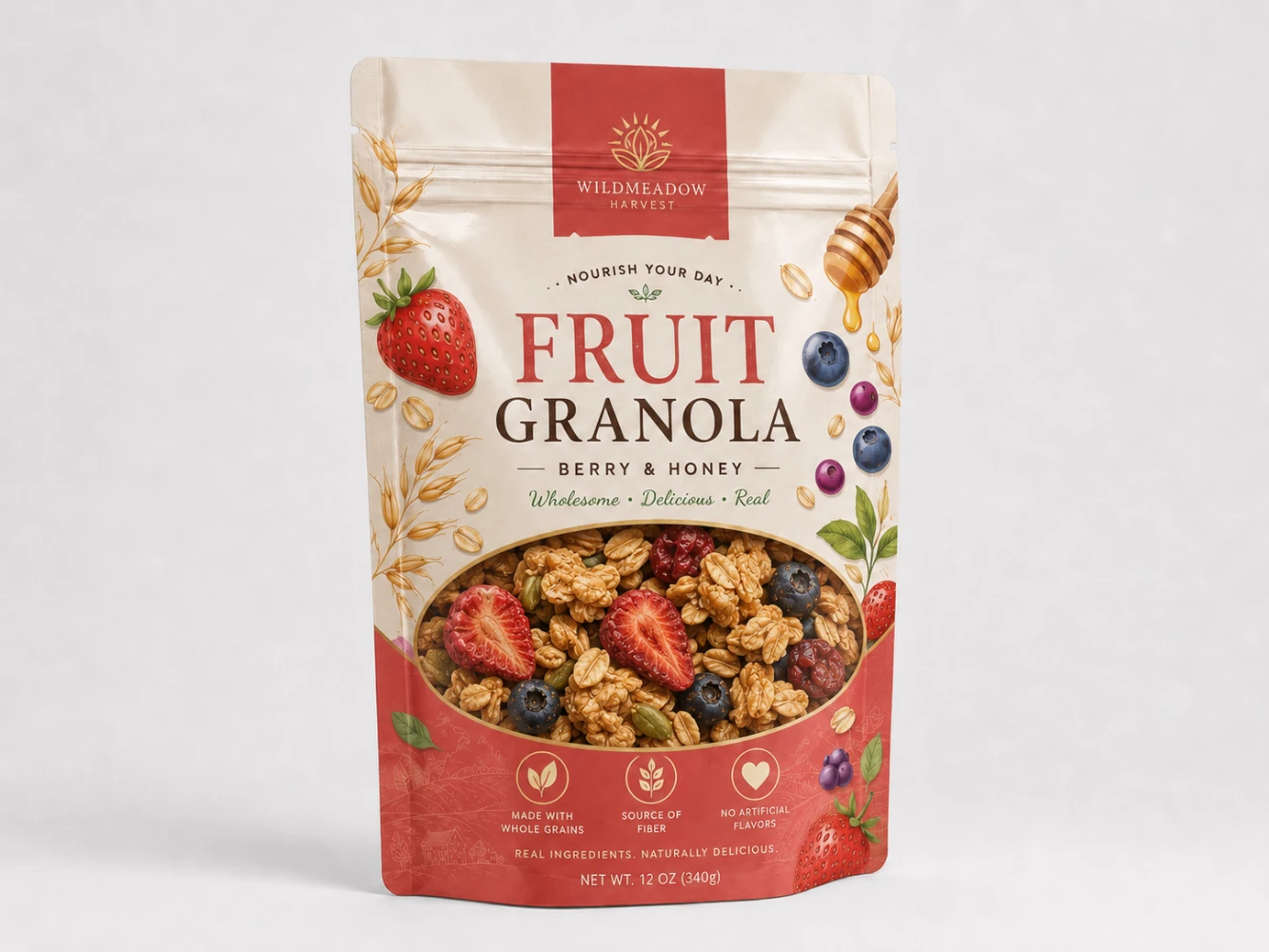 Window patching on flexible packaging — die-cut clear window showcasing product inside