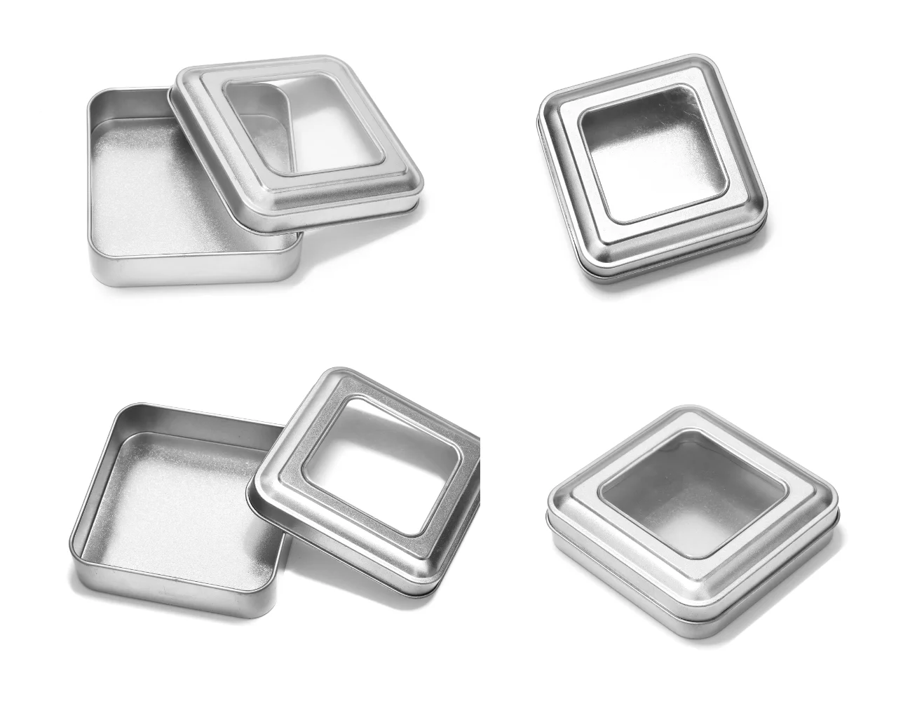 Tin boxes used for packaging and protecting products.