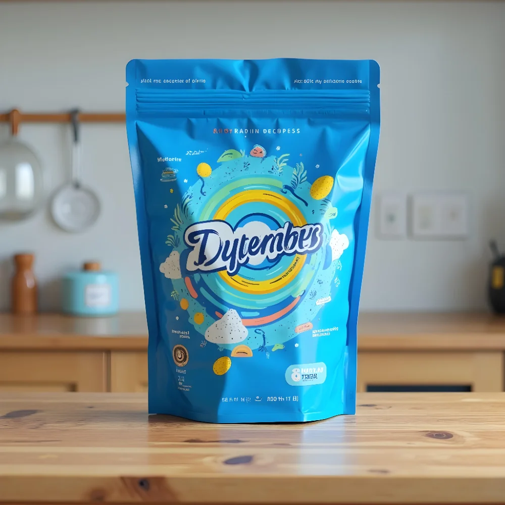 Resealable stand-up pouches for detergent packaging