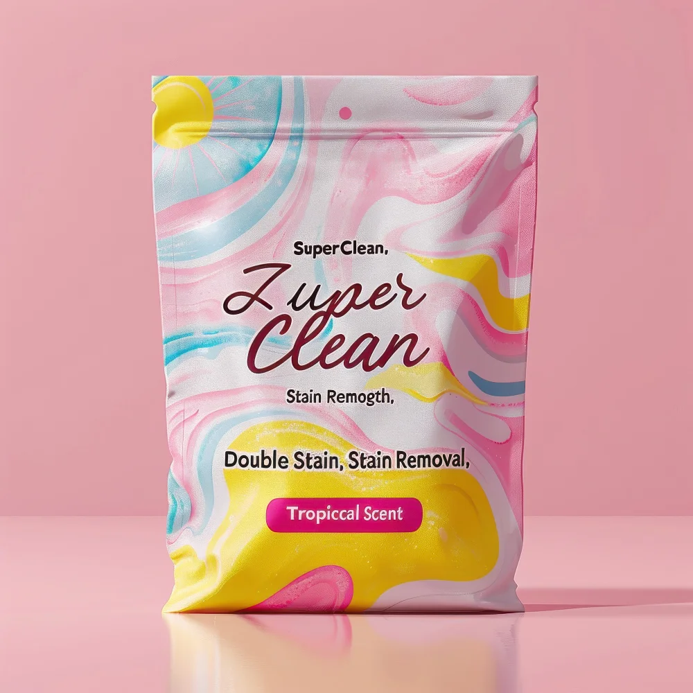 Resealable stand-up pouches for detergent packaging