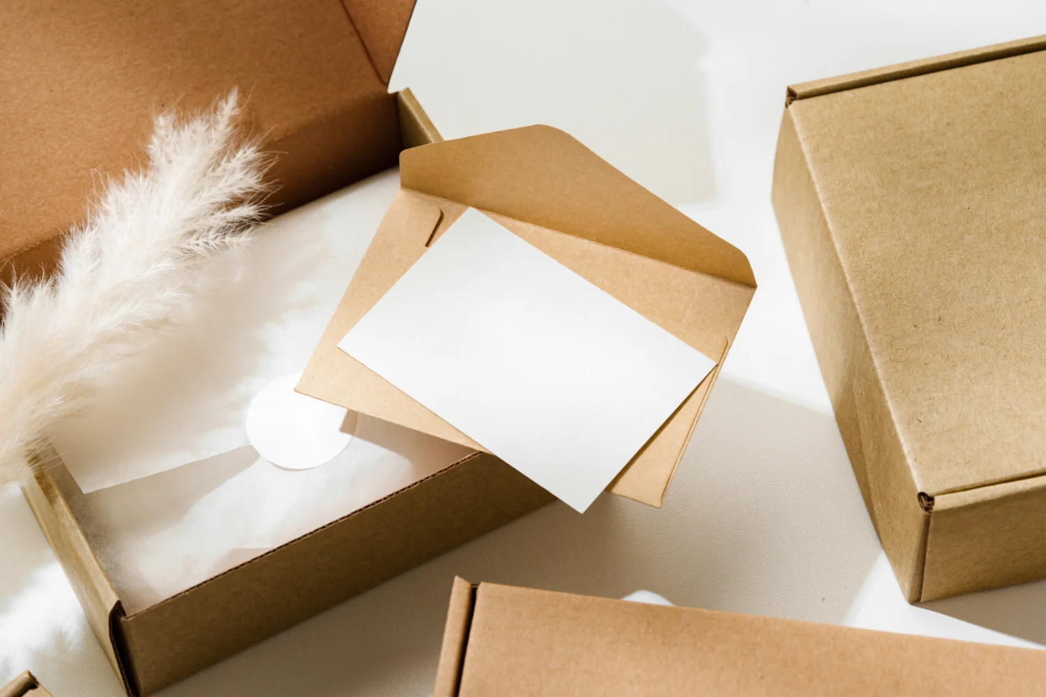 Shipping boxes used to protect products during transportation.