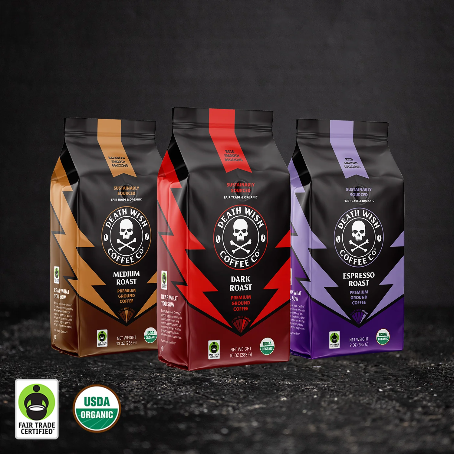 death wish coffee matte finish print quality packaging