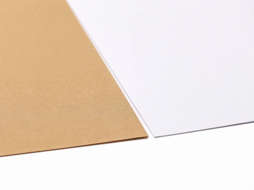 Natural kraft paper and white paper material comparison for custom paper bags