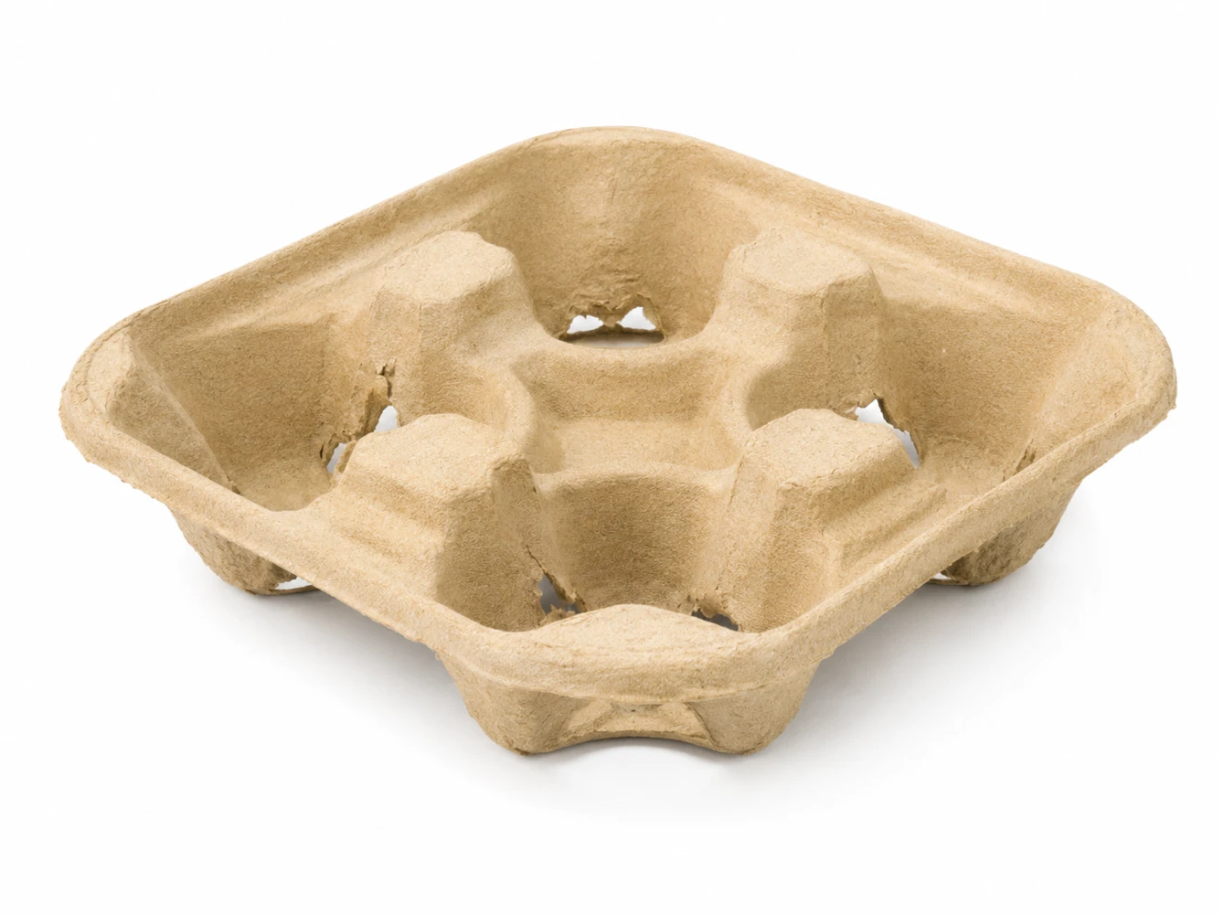 Paper cup carrier in 2-cup and 4-cup configurations for stable hot and cold beverage transport