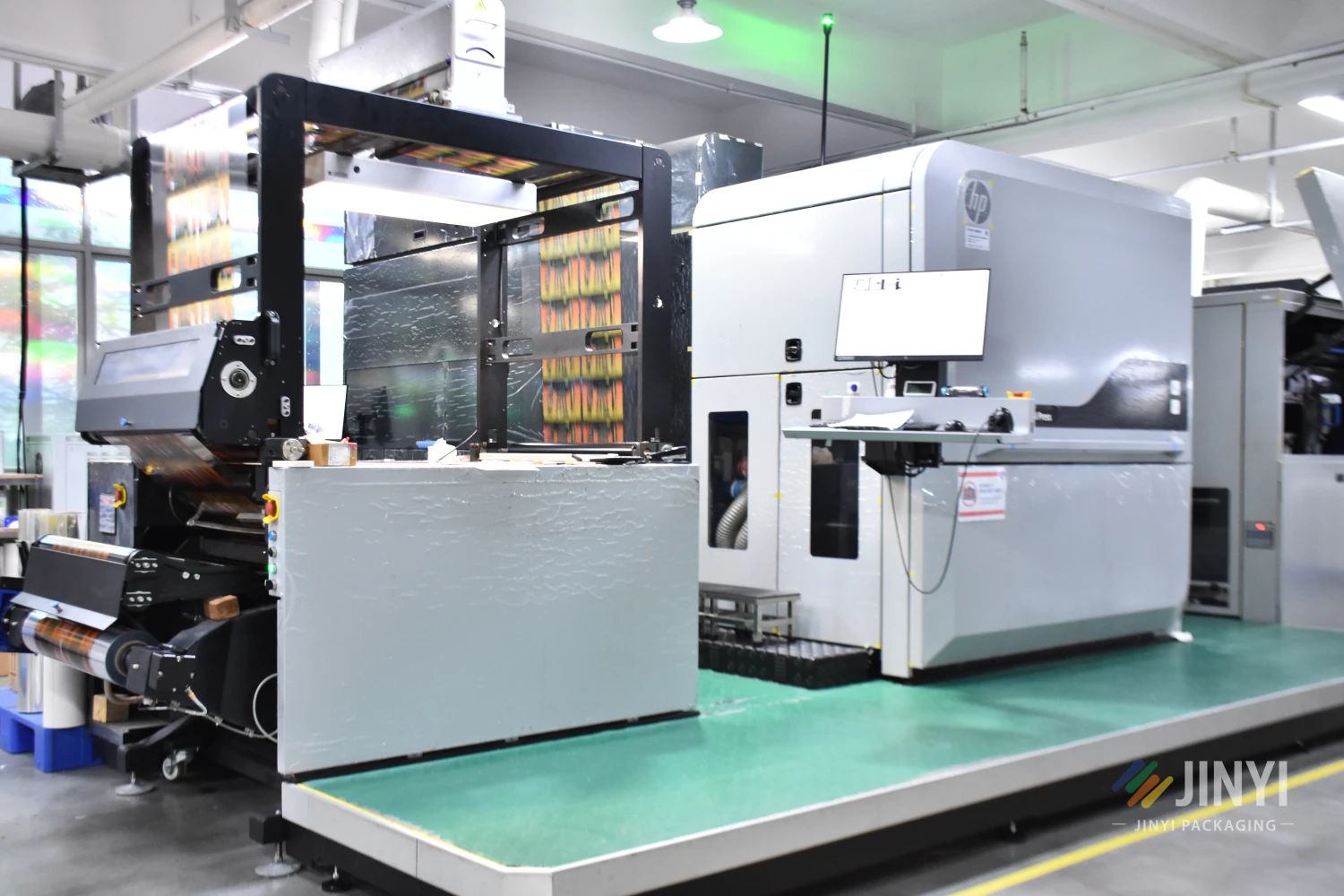 HP digital printing press used for custom flexible packaging production